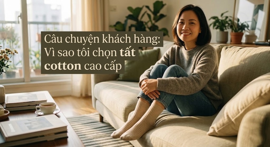 Khách hàng chọn tất cotton cao cấp